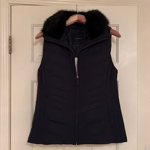 Talbots Down Vest with Faux Fur Collar